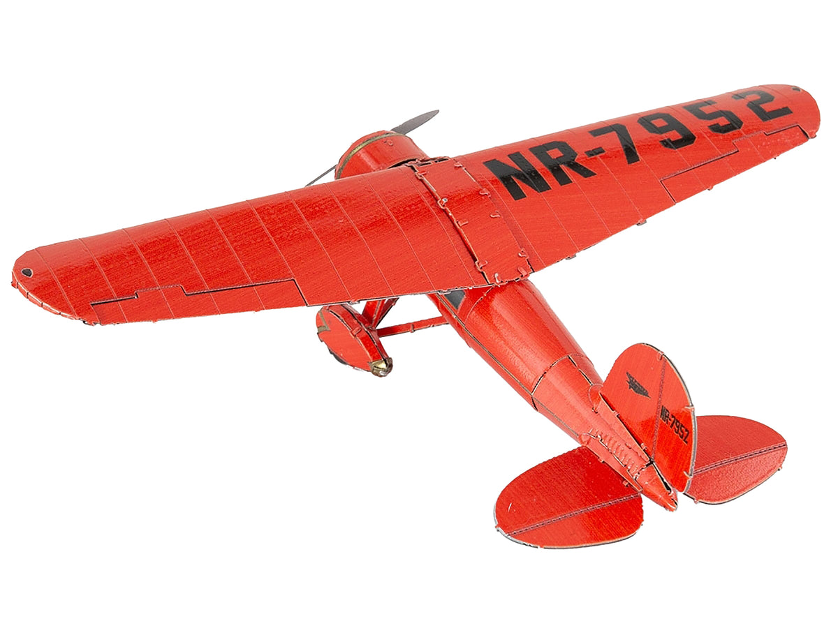 Model Kit Lockheed Vega 5B Monoplane Aircraft "Little Red Bus - Amelia Earhart" Red (Moderate Difficulty) Steel Model