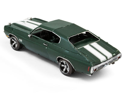 Model Kit 1970 Chevrolet Chevelle SS Green with White Stripes (Challenging Difficulty) Steel Model