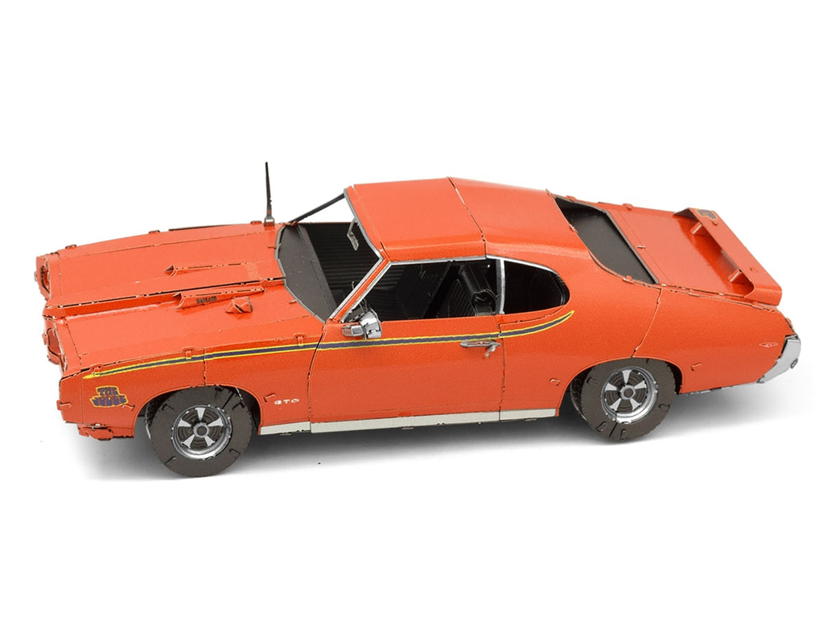 Model Kit 1969 Pontiac GTO Judge Orange with Black Stripes (Moderate Difficulty) Steel Model