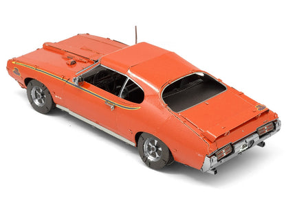 Model Kit 1969 Pontiac GTO Judge Orange with Black Stripes (Moderate Difficulty) Steel Model
