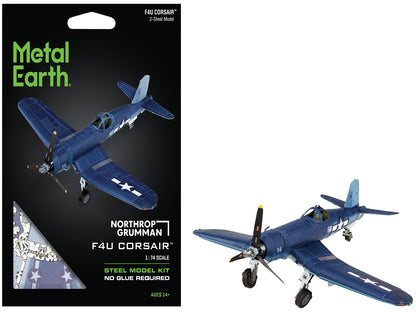 Model Kit Vought F4U Corsair Fighter Aircraft "World War II" United States Navy (Challenging Difficulty) Steel Model