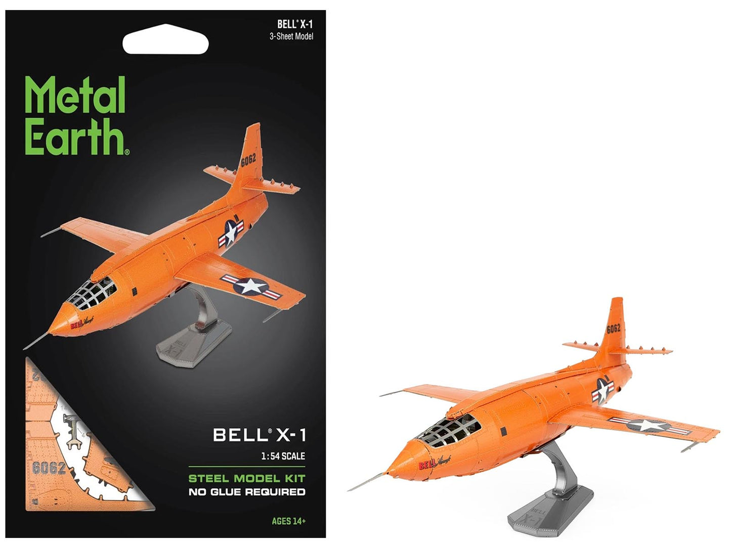Model Kit Bell X-1 Aircraft "United States Air Force" (Moderate Difficulty) Steel Model