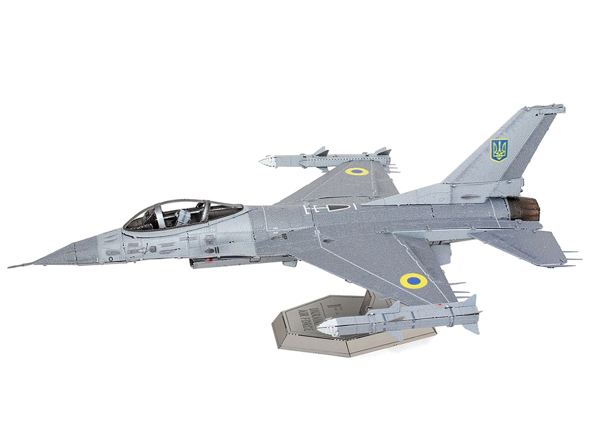 Model Kit Lockheed Martin F-16 Fighting Falcon Aircraft "Ukrainian Air Force" (Moderate Difficulty) Steel Model