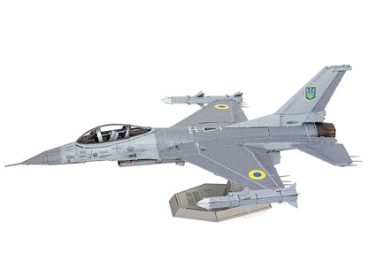 Model Kit Lockheed Martin F-16 Fighting Falcon Aircraft "Ukrainian Air Force" (Moderate Difficulty) Steel Model