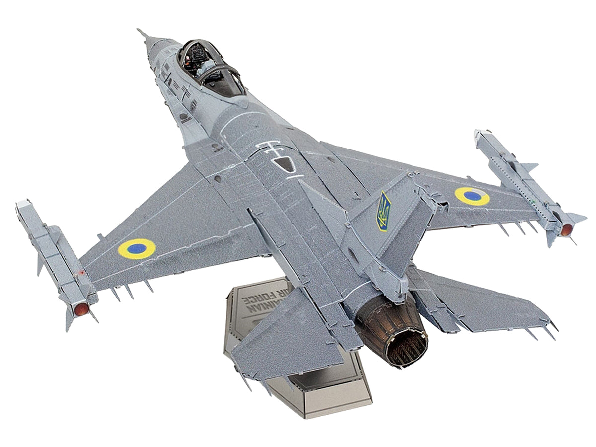Model Kit Lockheed Martin F-16 Fighting Falcon Aircraft "Ukrainian Air Force" (Moderate Difficulty) Steel Model