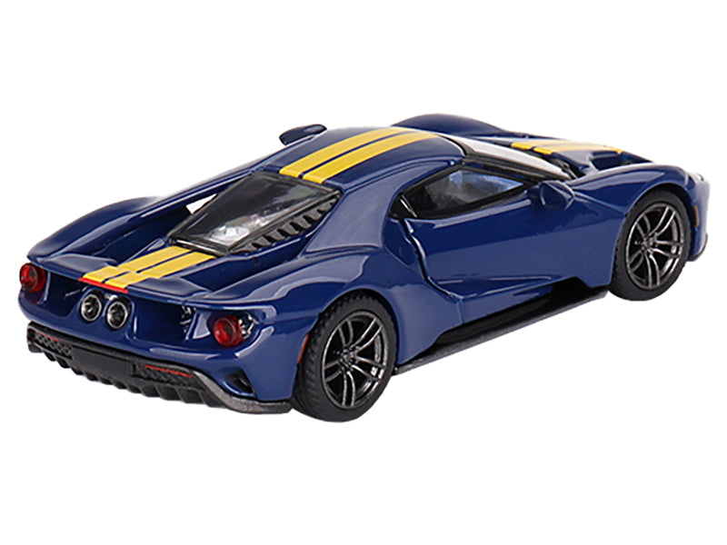 Ford GT Sunoco Blue with Yellow Stripes Limited Edition to 3600 pieces Worldwide 1/64 Diecast Model Car