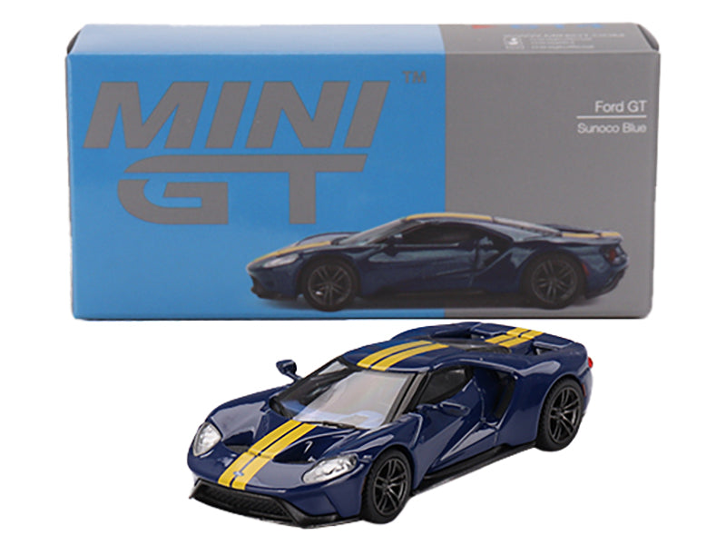 Ford GT Sunoco Blue with Yellow Stripes Limited Edition to 3600 pieces Worldwide 1/64 Diecast Model Car