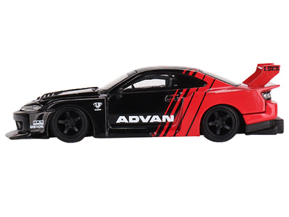 Nissan "LB-Super Silhouette" S15 SILVIA RHD (Right Hand Drive) Red and Black "ADVAN" Limited Edition 1/64 Diecast Model Car