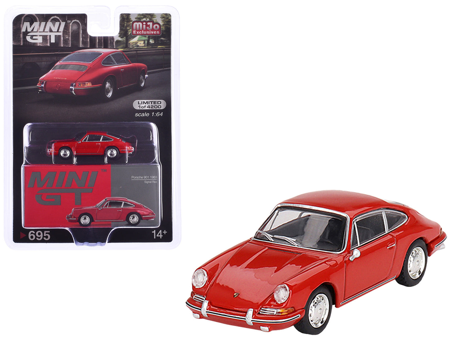 1963 Porsche 901 Signal Red Limited Edition to 4200 pieces Worldwide 1/64 Diecast Model Car
