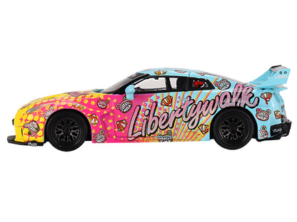 Nissan 35GT-RR Ver.1 "LB-Silhouette Works GT" Light Blue and Yellow with Graphics "LBWK KUMA" Limited Edition 1/64 Diecast Model Car