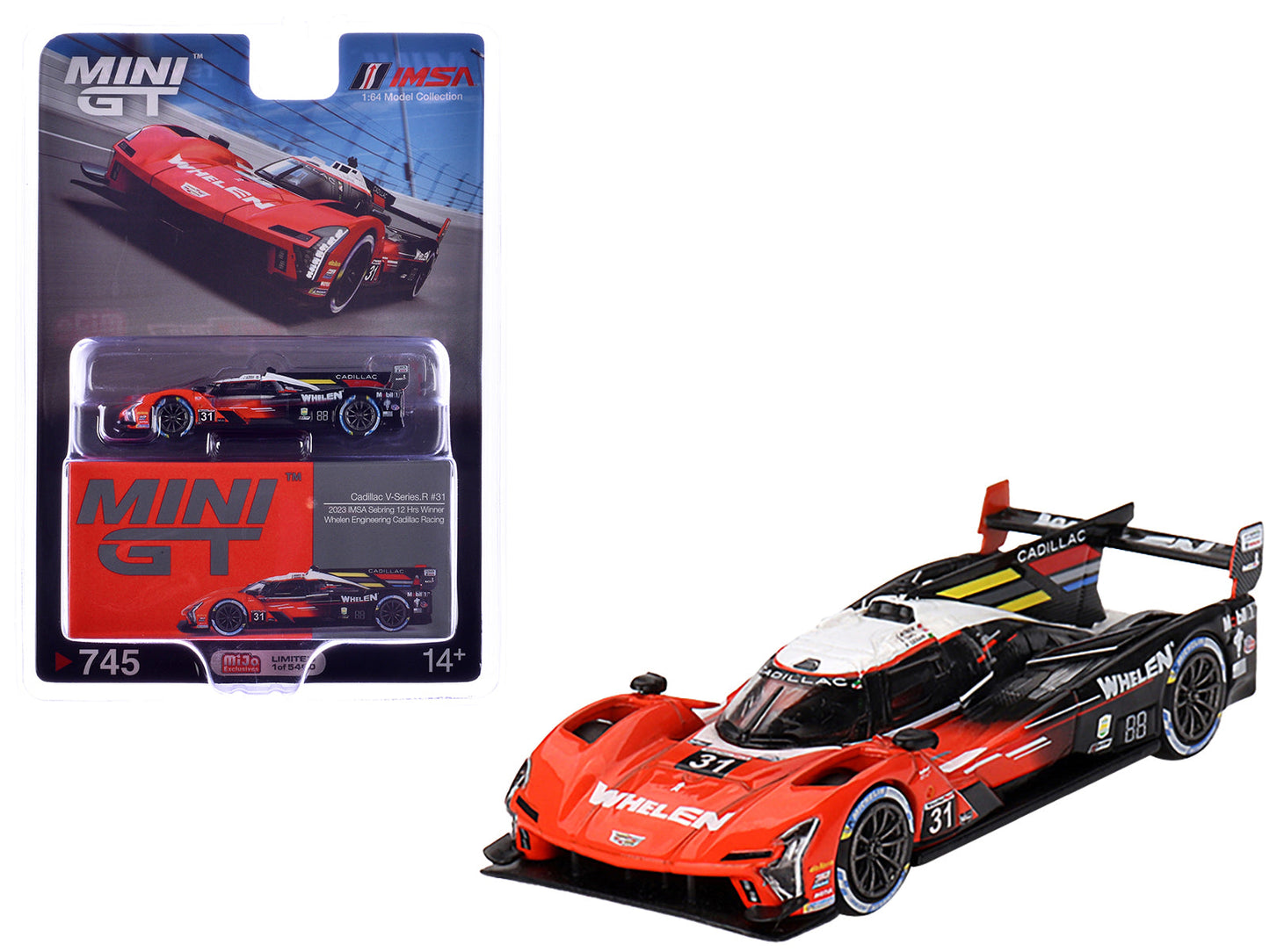 Cadillac V-Series.R #31 Jack Aitken - Pipo Derani - Alexander Sims "Whelen Engineering Racing" Winner IMSA "12 Hours of Sebring" (2023) Limited Edition to 5400 pieces Worldwide 1/64 Diecast Model Car