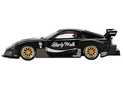 Mazda RX-7 LB-Super Silhouette #20 "Liberty Walk" Black Limited Edition 1/64 Diecast Model Car