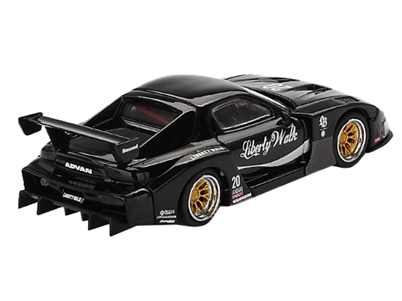 Mazda RX-7 LB-Super Silhouette #20 "Liberty Walk" Black Limited Edition 1/64 Diecast Model Car