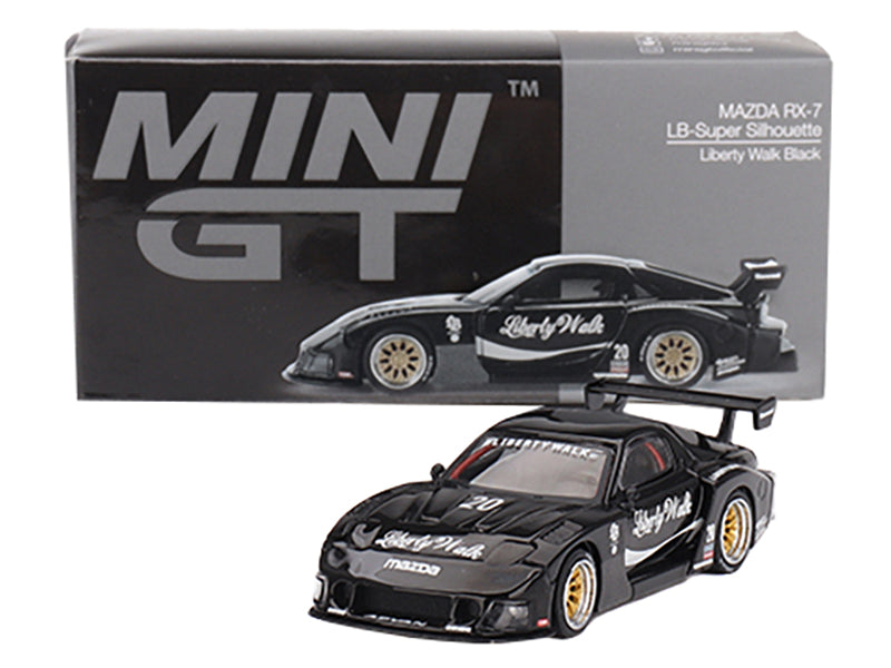 Mazda RX-7 LB-Super Silhouette #20 "Liberty Walk" Black Limited Edition 1/64 Diecast Model Car