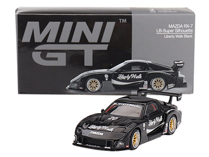 Mazda RX-7 LB-Super Silhouette #20 "Liberty Walk" Black Limited Edition 1/64 Diecast Model Car