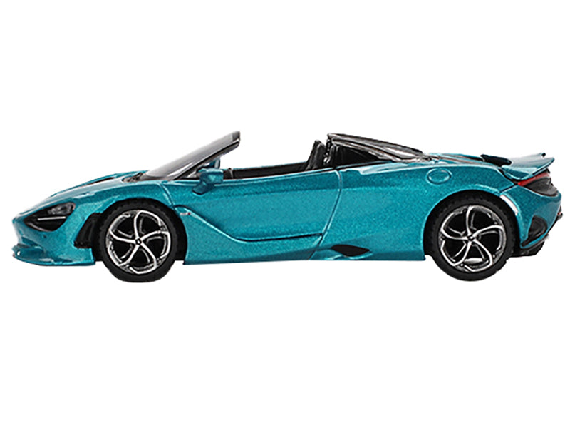 McLaren 750S Spider Belize Blue Metallic Limited Edition 1/64 Diecast Model Car