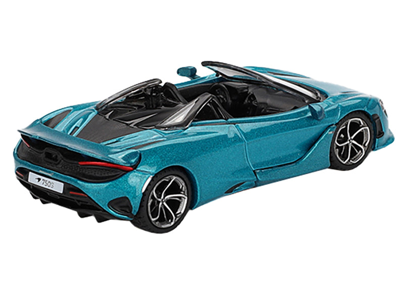 McLaren 750S Spider Belize Blue Metallic Limited Edition 1/64 Diecast Model Car