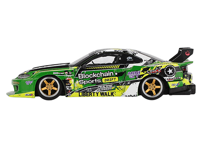 Nissan "LB-Super Silhouette" S15 SILVIA RHD (Right Hand Drive) #555 "V2" Yukio Fausto "Formula Drift Japan" (2024) Limited Edition 1/64 Diecast Model Car