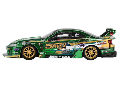 Nissan Silvia (S15) LB-Super Silhouette RHD (Right Hand Drive) "Fausto Racing 2024" Green Metallic Limited Edition 1/64 Diecast Model Car