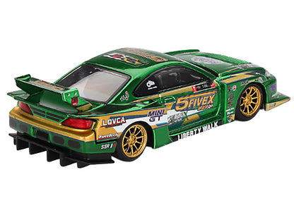 Nissan Silvia (S15) LB-Super Silhouette RHD (Right Hand Drive) "Fausto Racing 2024" Green Metallic Limited Edition 1/64 Diecast Model Car