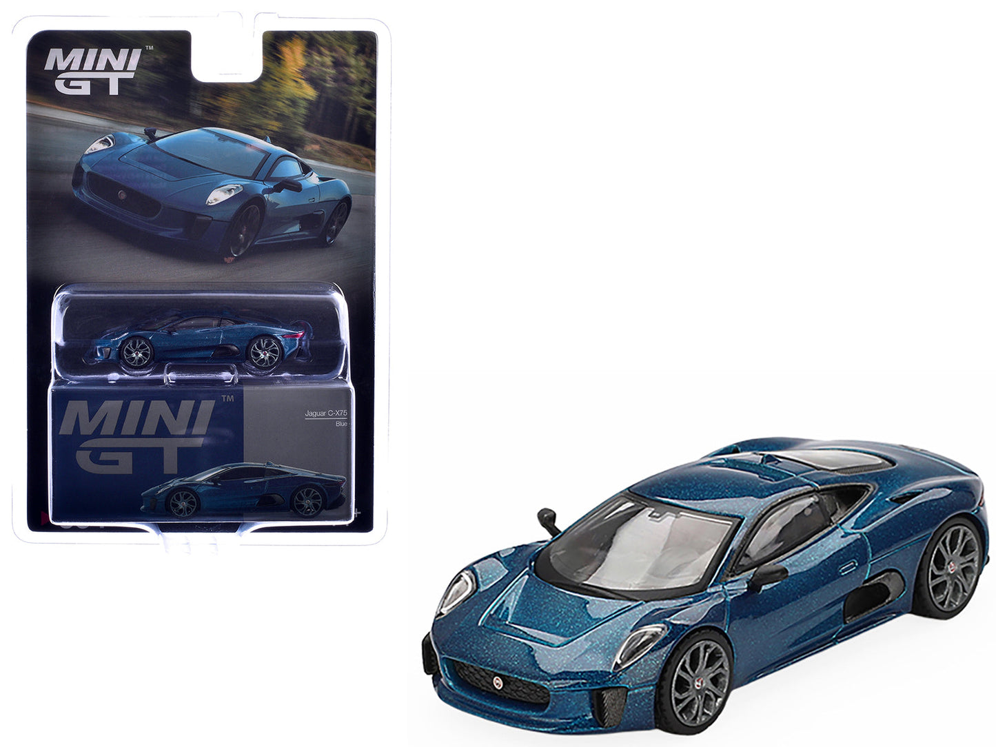 Jaguar C-X75 Blue Metallic Limited Edition 1/64 Diecast Model Car