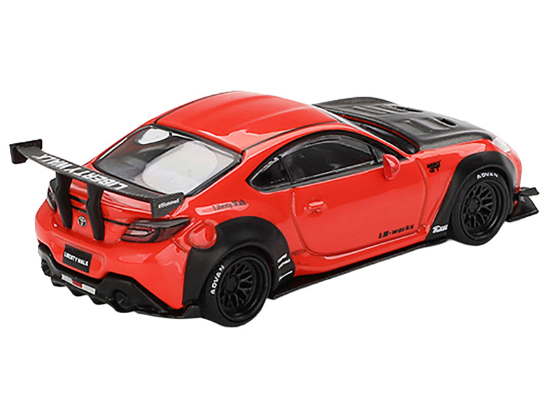 Toyota GR86 "LB-Nation - Liberty Walk" Red with Carbon Hood Limited Edition 1/64 Diecast Model Car