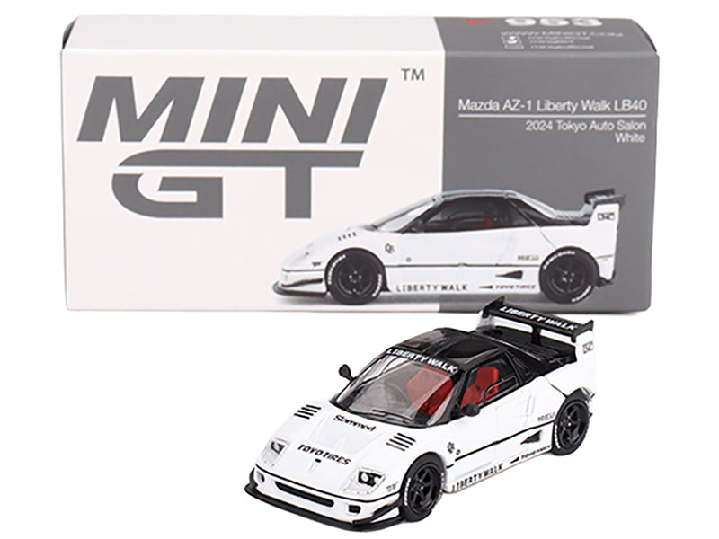 Mazda AZ-1 Liberty Walk LB40 RHD (Right Hand Drive) White with Black Top "2024 Tokyo Auto Salon" Limited Edition 1/64 Diecast Model Car