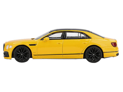 Bentley Flying Spur Monaco Yellow with Black Top Limited Edition 1/64 Diecast Model Car