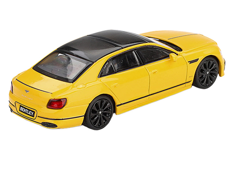Bentley Flying Spur Monaco Yellow with Black Top Limited Edition 1/64 Diecast Model Car
