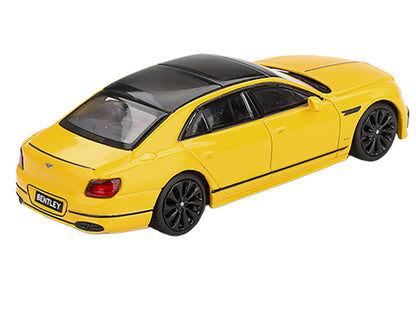Bentley Flying Spur Monaco Yellow with Black Top Limited Edition 1/64 Diecast Model Car