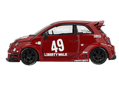 ABARTH 595 #49 "LB-Works x Abas Works" Red Limited Edition 1/64 Diecast Model Car