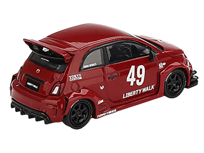 ABARTH 595 #49 "LB-Works x Abas Works" Red Limited Edition 1/64 Diecast Model Car