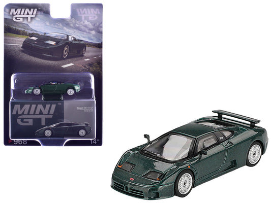Bugatti EB110 GT Verde Scuro Dark Green Metallic Limited Edition 1/64 Diecast Model Car