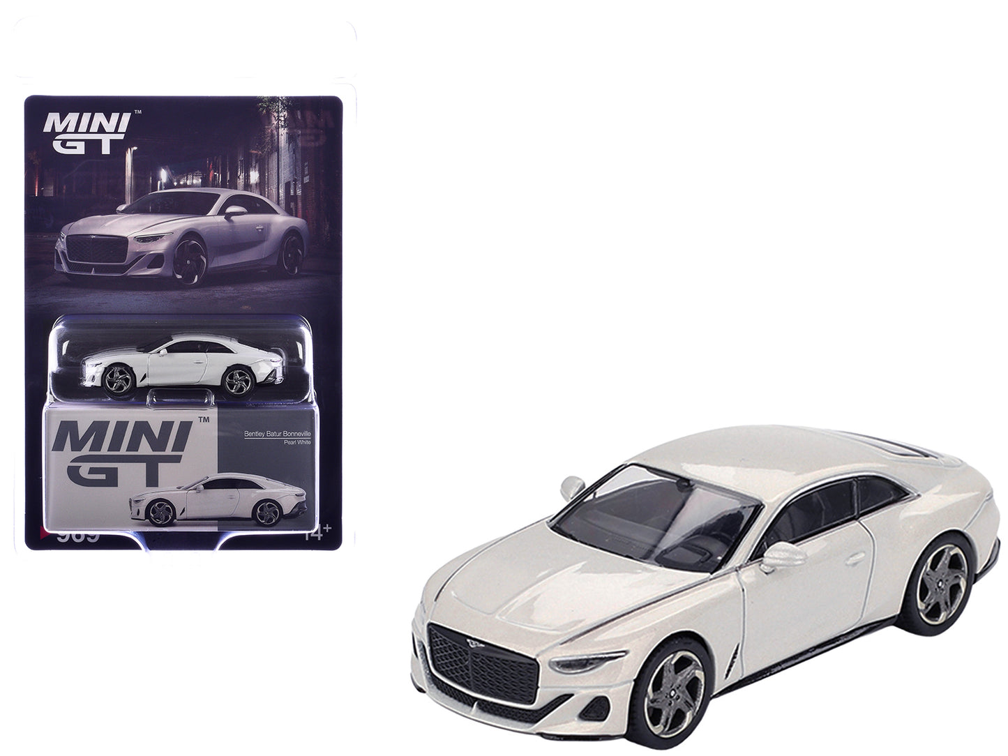 Bentley Batur Bonneville Pearl White Metallic Limited Edition 1/64 Die Cast Model Car