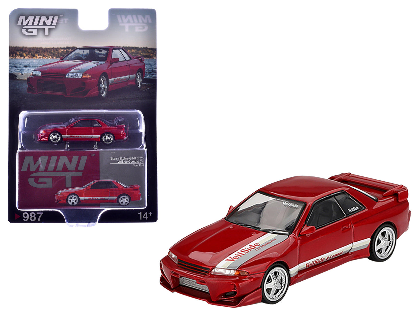 Nissan Skyline GT-R (R32) RHD (Right Hand Drive) "Veilside Combat C-I" Gem Red Metallic Limited Edition 1/64 Diecast Model Car