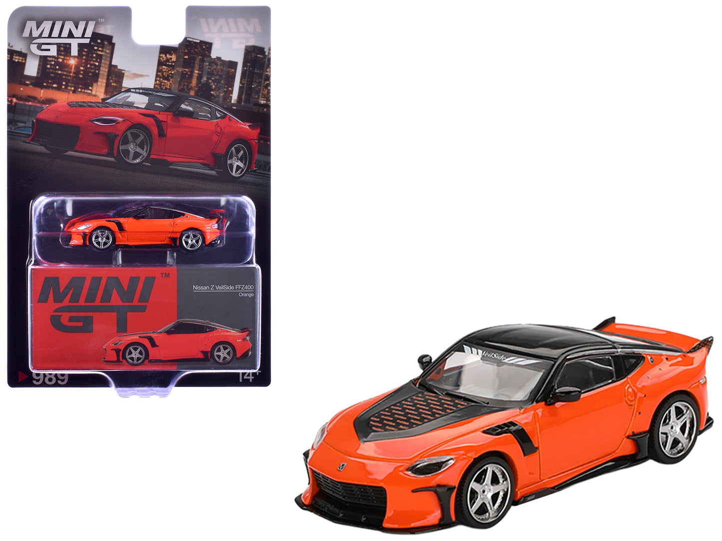 Nissan Z VeilSide FFZ400 Orange with Black Top Limited Edition 1/64 Diecast Model Car