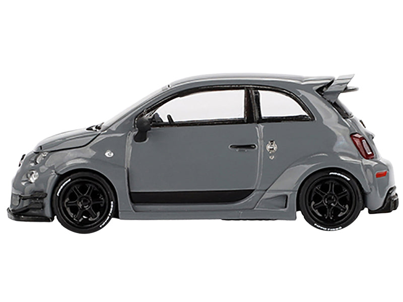 ABARTH 595 #49 "LB-Works x Abas Works" Gray Limited Edition 1/64 Diecast Model Car