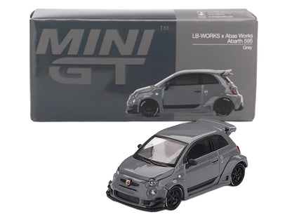 ABARTH 595 #49 "LB-Works x Abas Works" Gray Limited Edition 1/64 Diecast Model Car
