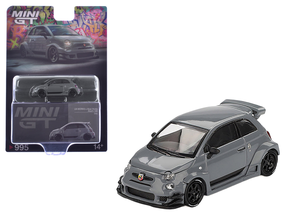 ABARTH 595 #49 "LB-Works x Abas Works" Gray Limited Edition 1/64 Diecast Model Car