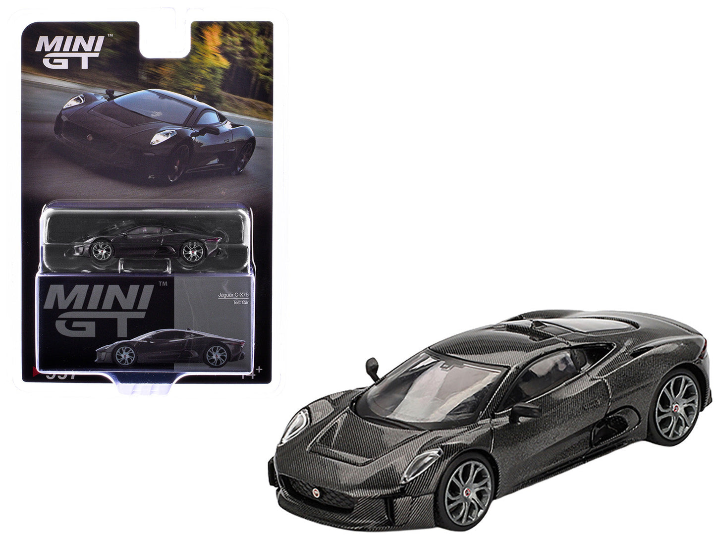 Jaguar C-X75 "Test Car" Black Carbon Limited Edition 1/64 Diecast Model Car