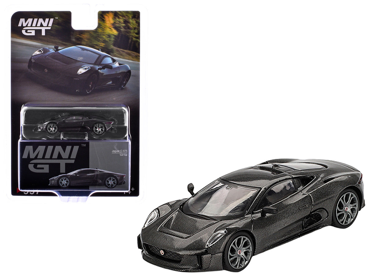 Jaguar C-X75 "Test Car" Black Carbon Limited Edition 1/64 Diecast Model Car