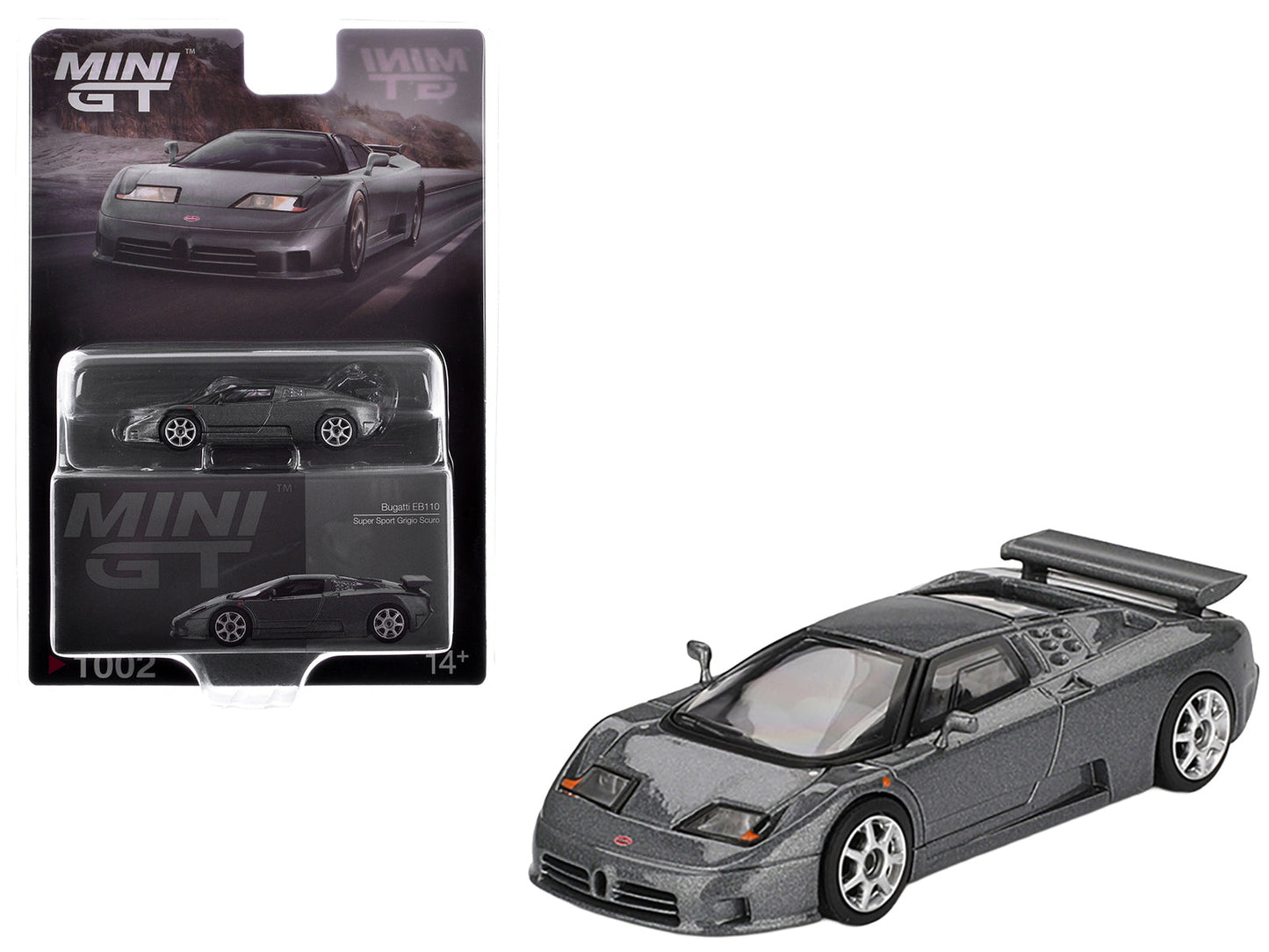Bugatti EB110 Super Sport Grigio Scuro Dark Gray Metallic Limited Edition 1/64 Diecast Model Car
