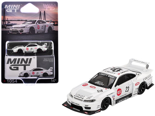 Nissan Silvia (S15) LB-Super Silhouette RHD (Right Hand Drive) #23 "Athlete" White with Graphics Limited Edition 1/64 Diecast Model Car