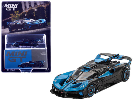 Bugatti Bolide Presentation Blue and Carbon Fiber Limited Edition 1/64 Diecast Model Car