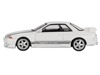 Nissan Skyline GT-R (R32) RHD (Right Hand Drive) "Veilside Combat C-I" White with Gray Stripes Limited Edition 1/64 Diecast Model Car