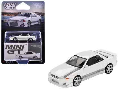 Nissan Skyline GT-R (R32) RHD (Right Hand Drive) "Veilside Combat C-I" White with Gray Stripes Limited Edition 1/64 Diecast Model Car