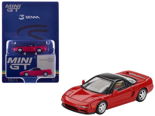 1989 Honda NS-X Prototype "Ayrton Senna - Midship Sports" Red with Black Top and Driver Figure Limited Edition 1/64 Diecast Model Car