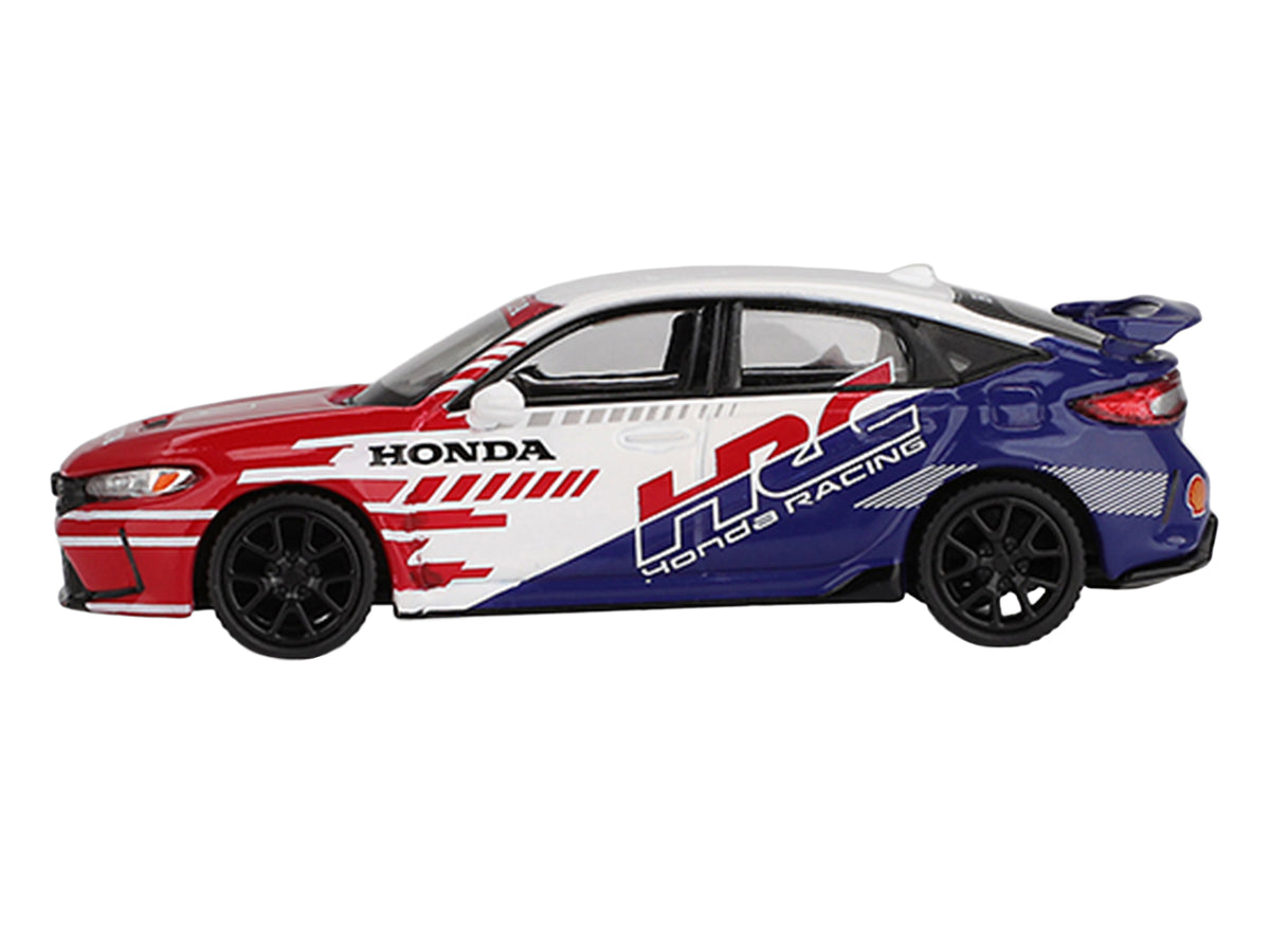 Honda Civic TYPE R "2024 Pace Car HRC" White with Red and Blue Graphics Limited Edition 1/64 Diecast Model Car