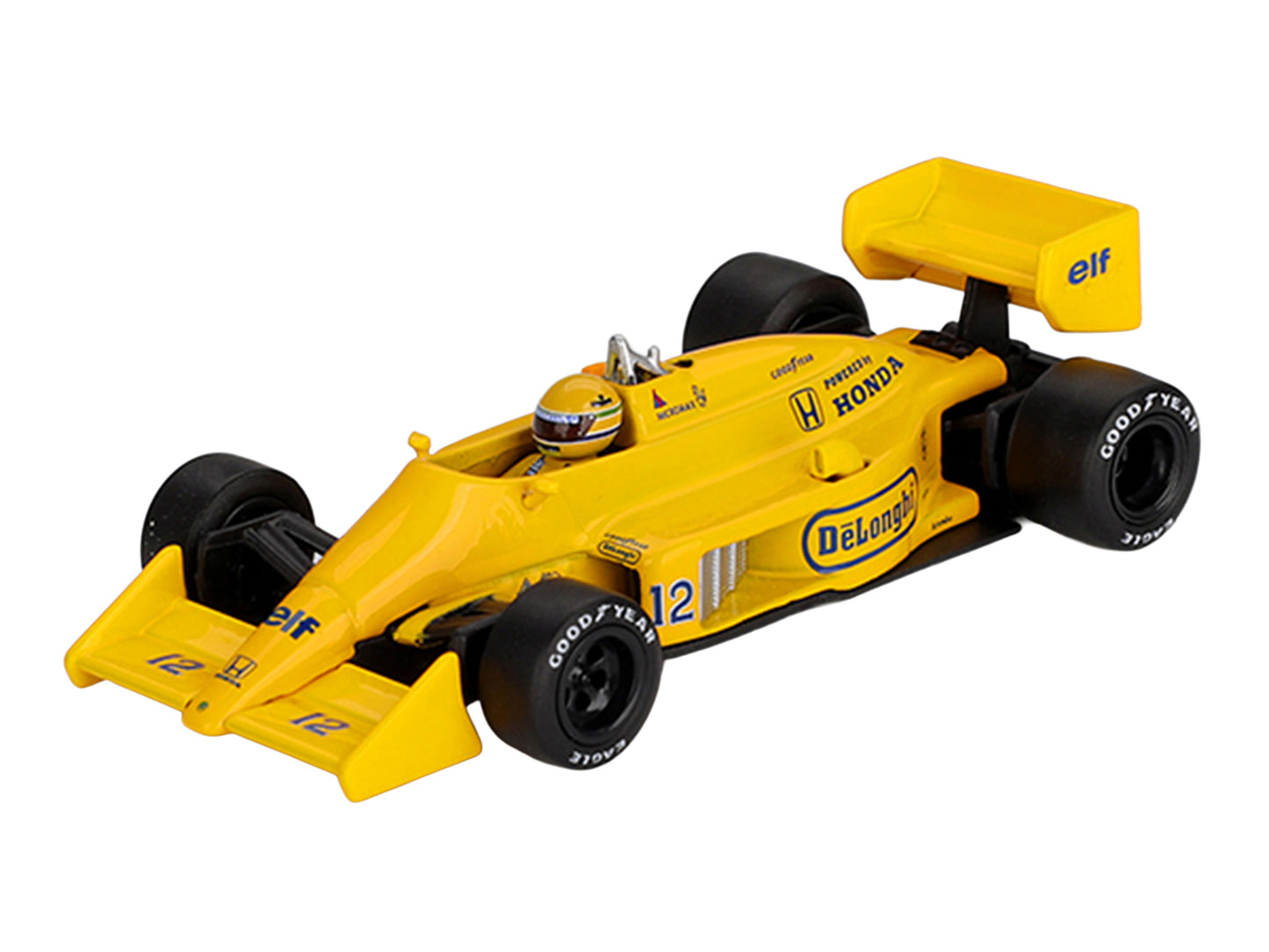 Lotus 99T #12 Ayrton Senna Winner Formula One F1 "Monaco GP" (1987) with Driver Figure Limited Edition 1/64 Die Cast Model Car