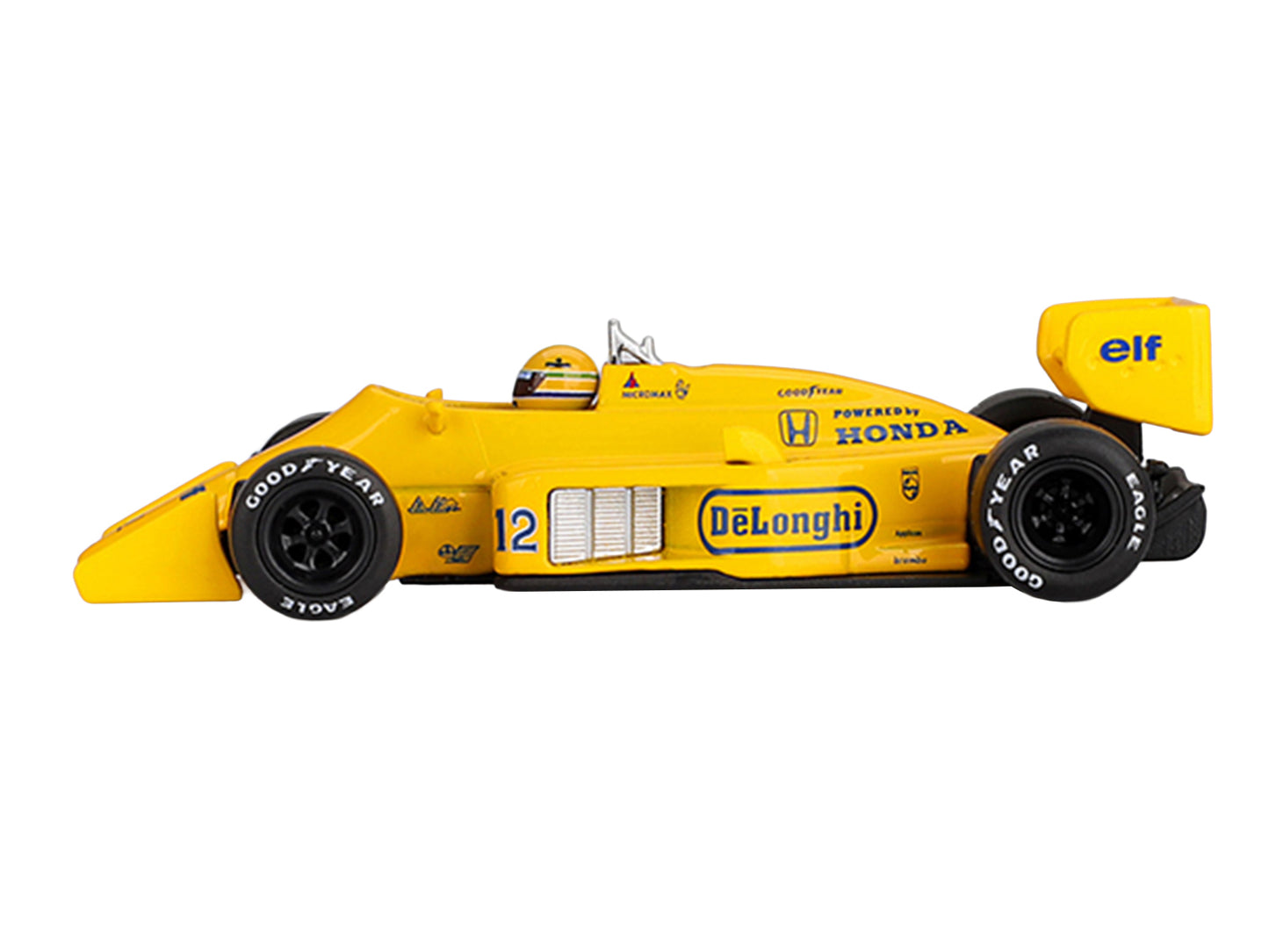 Lotus 99T #12 Ayrton Senna Winner Formula One F1 "Monaco GP" (1987) with Driver Figure Limited Edition 1/64 Die Cast Model Car